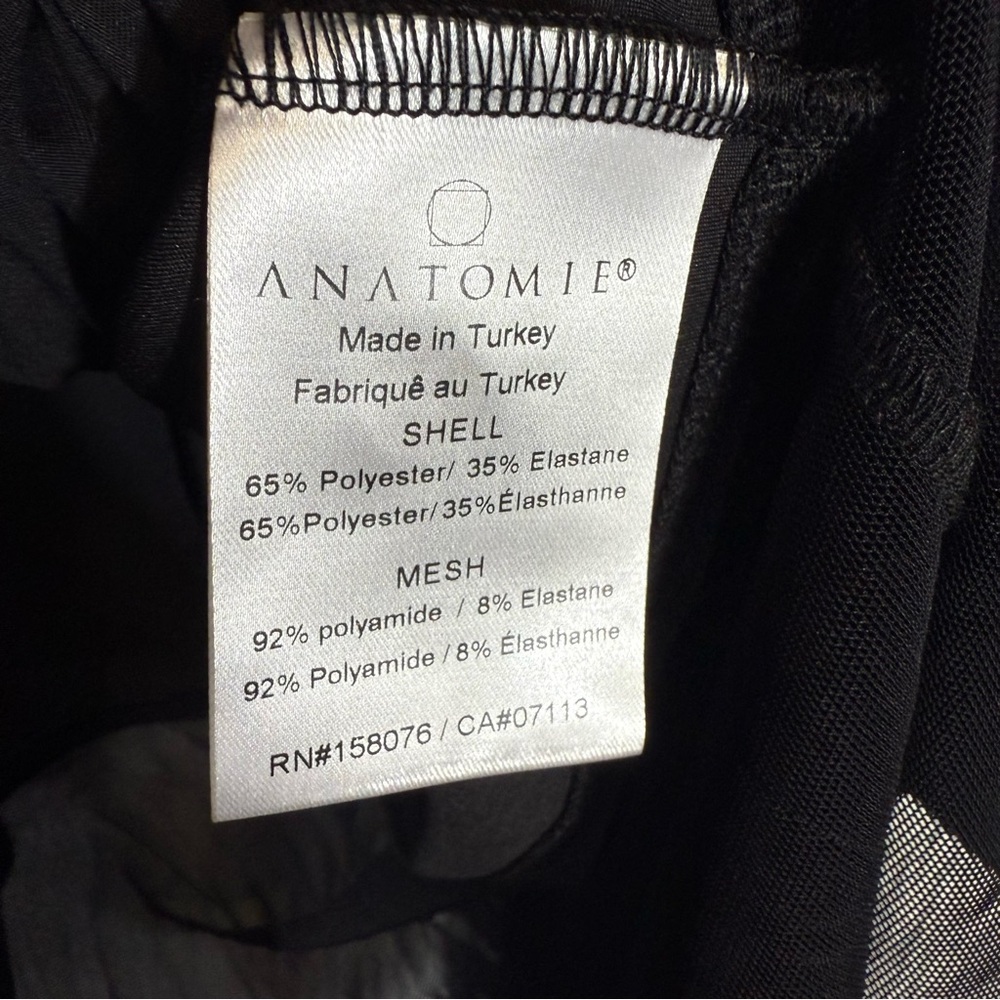 Anatomie‎ Black Sheer Button-Front Blouse Top Size Medium Travel Chic - Picture 7 of 11